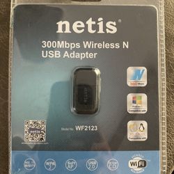 Netis WF2123 300 Mbps High-Speed Wireless N300 Mini USB Adapter for Windows, Mac OS, Linux | 2T2R MIMO Technology with 2.4GHz Range, 300 Mbps Nano