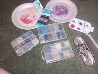 Beading Supplies Lot with Storage Organizers must pick up