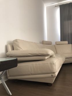 Natuzzi Beige LEATHER Sectional