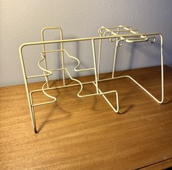 Vintage Mid Century 1970s Yellow Wire Dish Storage