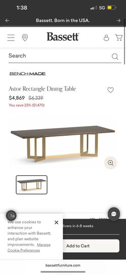 Bassett - Astor Rectangle Dining Table