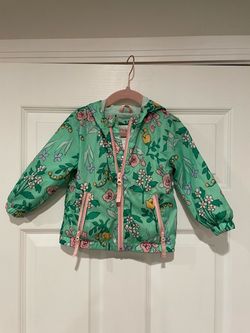 Cat & Jack Girls Floral Zip-Up Windbreaker Jacket