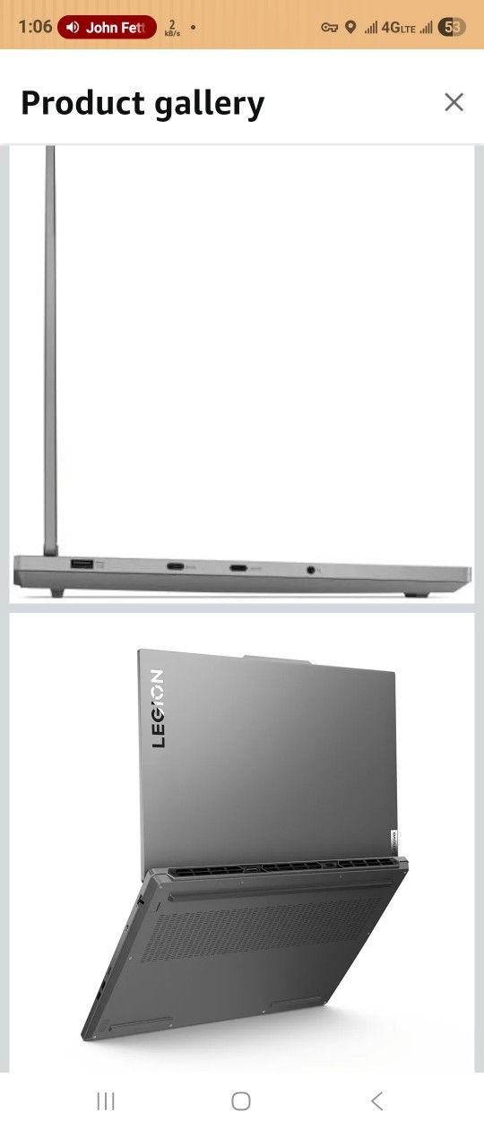 Lenovo Legion 5i 16" 2560 x 1600 WQXGA 165Hz Gaming Laptop Intel Core i7-14650HX 16GB DDR5 512GB SSD NVIDIA GeForce RTX 4060 8GB Luna Grey