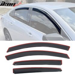 Fits 2016-2025 Chevrolet Malibu Window Visors In Channel Deflectors Rain Vent Guard