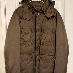 Men’s BOSS Orange jacket in a rich olive-brown color. 