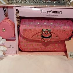 Beautiful Pink Juicy Couture Crossbody And Heart Coin Purse Gift Box $35