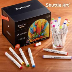🌈Best Gift for Kids! Shuttle Art 121 Colors Dual Tip Art Markers Set