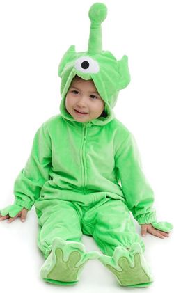 Cute green alien monster baby toddler costume size 9-12 months