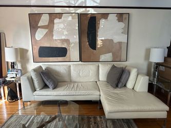 B&B Italia Leather Charles Sofa by Antonio Cittero
