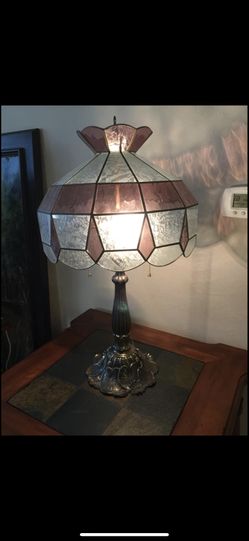 Vintage Tiffany style stained glass lamp light