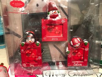 Set of 3 St Nicholas Square 2.5 x2 in snowman picture frames