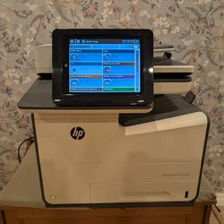 HP PageWide Enterprise Color MFP 586dn Laserjet Printer w/ Ink, Tested!