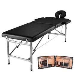 Black Brand New Esthetician/ Massage Table with Everything And Adjustable Stool With Wheels