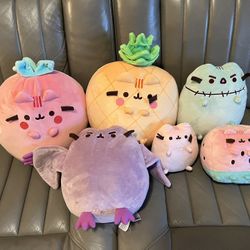 Pusheen Plush Lot Includes Pineapple, Strawberry and Purple Bat