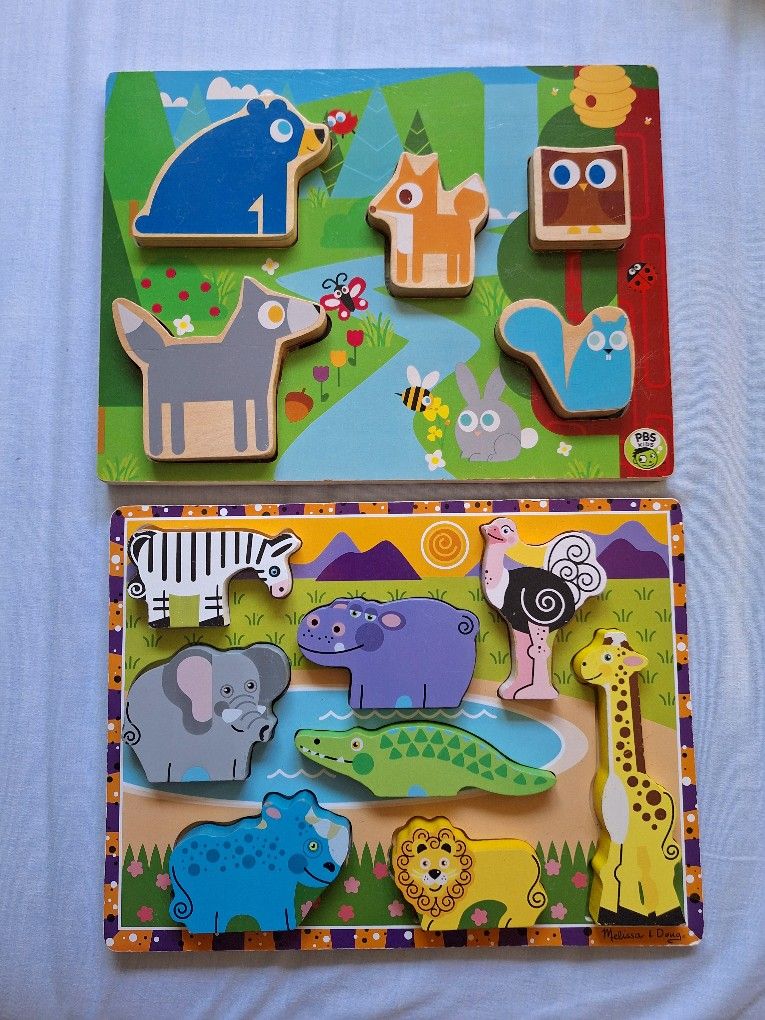 Wooden Animal Puzzles Zoo Wild