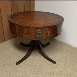 Large Antique Drum Table Project Piece