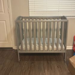 Baby Crib Gray $50with OG Mattress 