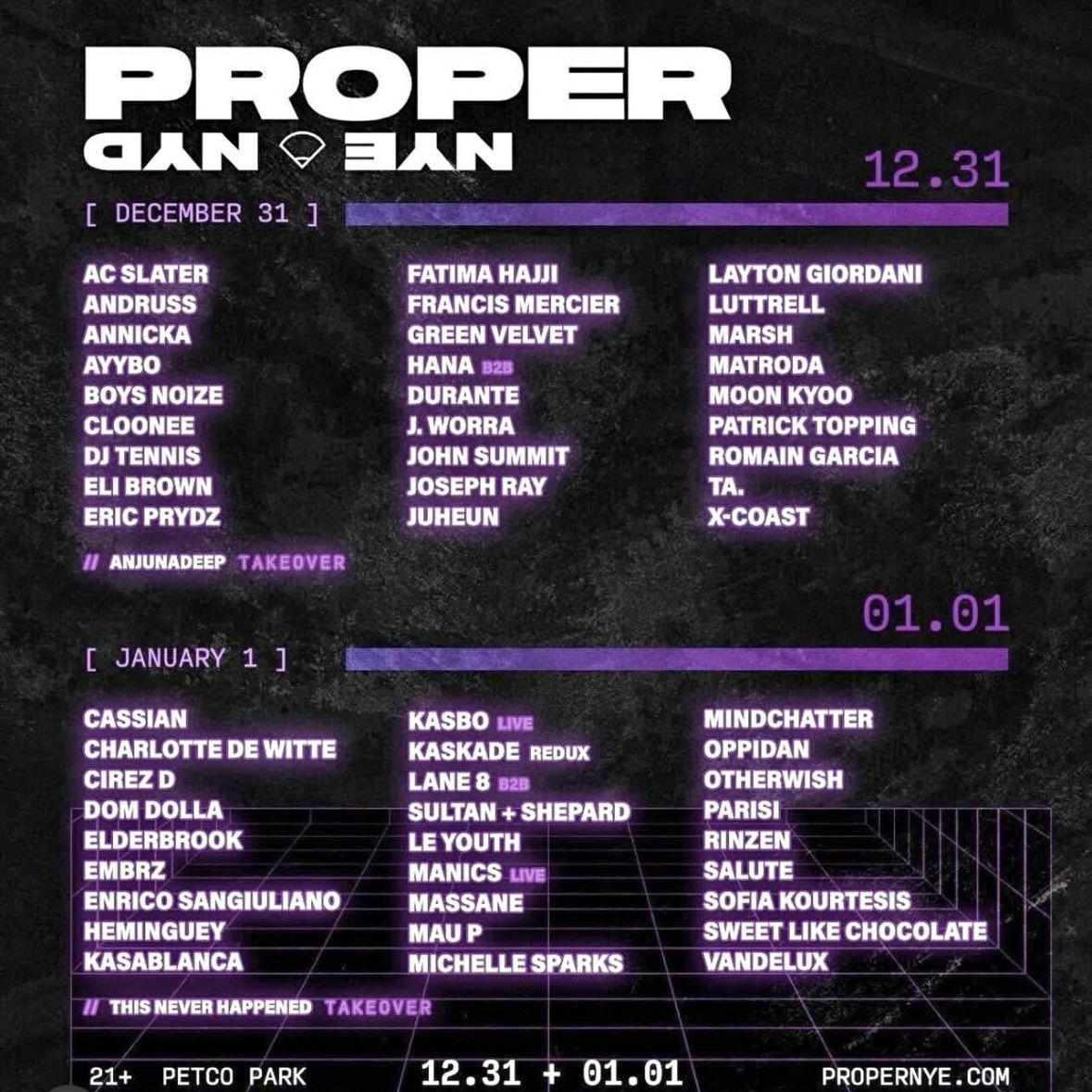 PROPER NYE/NYD