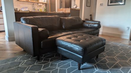 Article black couch and ottoman