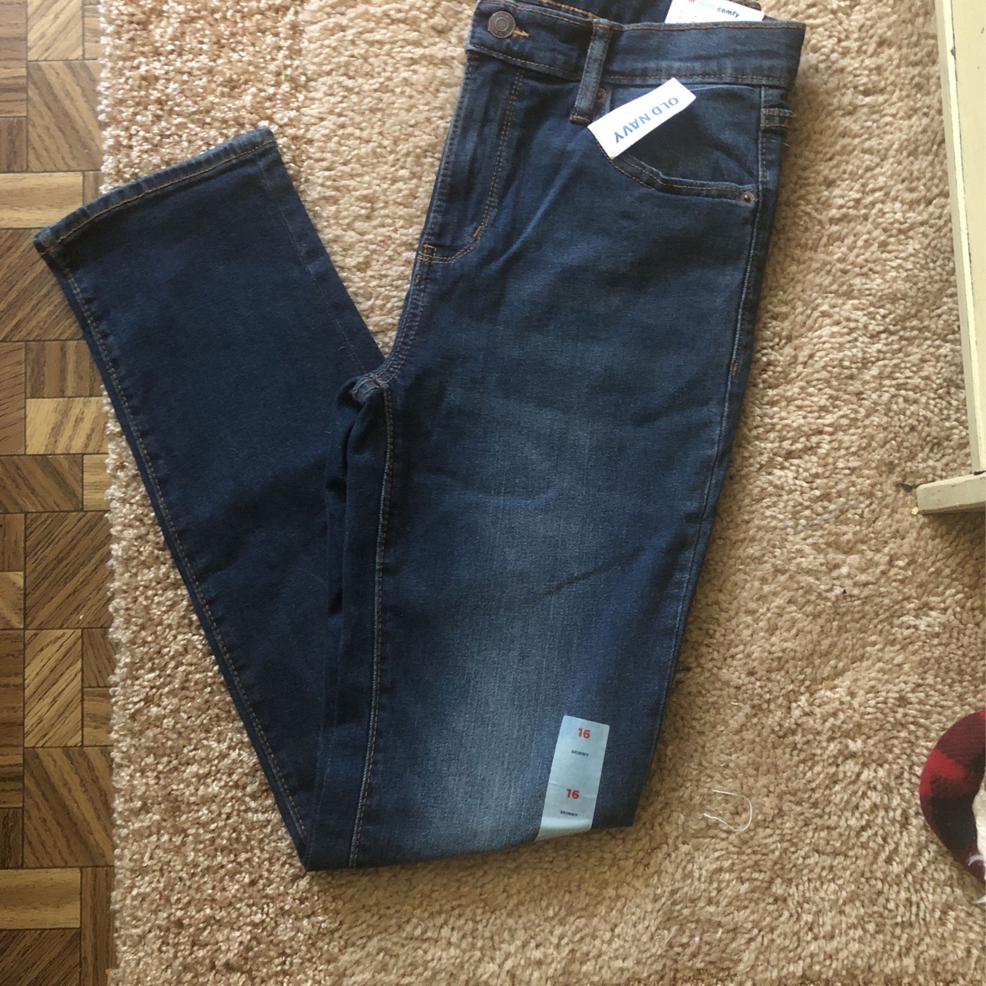 NEW, Tags On Girls Skinny Straight Leg Jeans,Sz 16