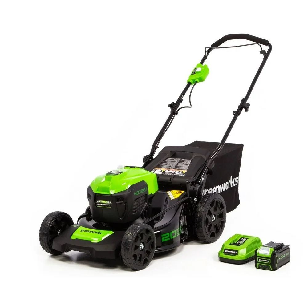 Greenworks 40 Volt 20 inch Push Walk-Behind Mower with 4.0 Ah Battery and Charger