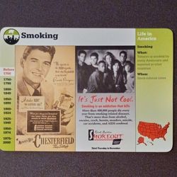1998 Grolier Smoking President Ronald Reagan Chesterfield Ad Advertisement Smokeout History Large Card