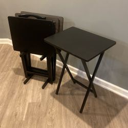 WOODEN TV  STANDS (SET OF 4 ) WITH RACK