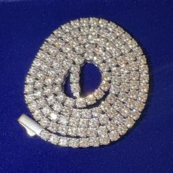 24-Inch Moissanite Tennis Necklace, 12.4ct-43.8ct Lab Created Diamond Necklace for Men Women 18k White Gold Plated 925  VVS1 Tennis Necklace