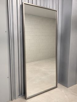 West Elm Large Silver Metal Framed Floor Mirror – 30” x 72”