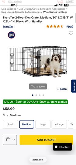 2-Door Dog Crate Medium 30X19X21 With Handles
