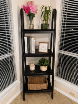 Modern Black 4-Tier Ladder Bookshelf – Great  Condition