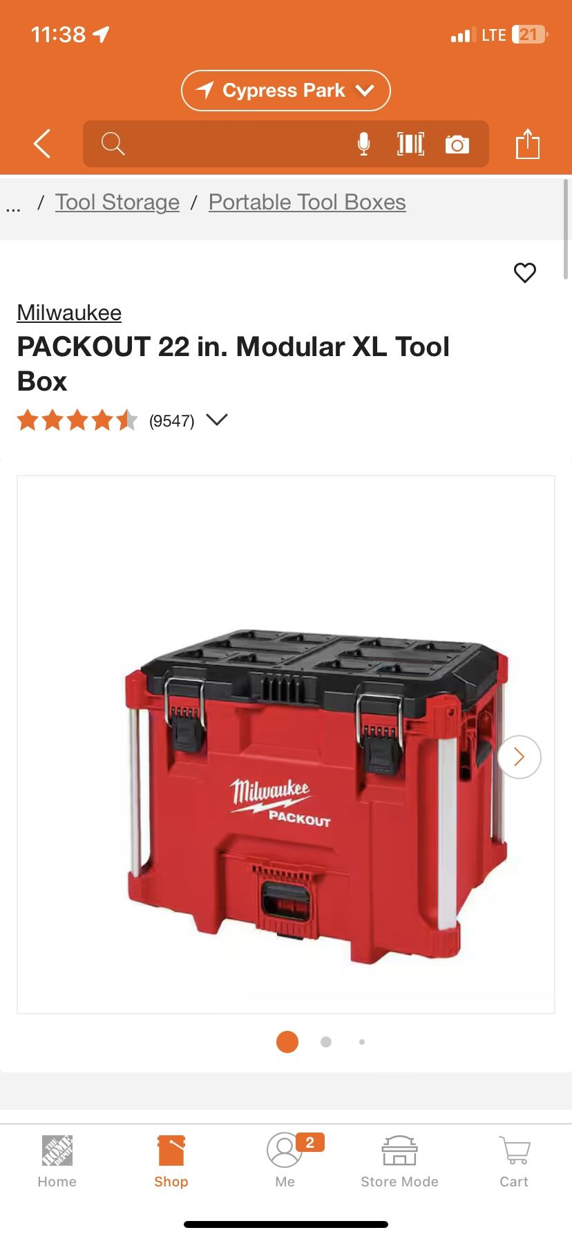 PACKOUT 22 in. Modular XL Tool Box