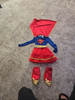 Supergirl Halloween Costume with Cape and Boot Covers