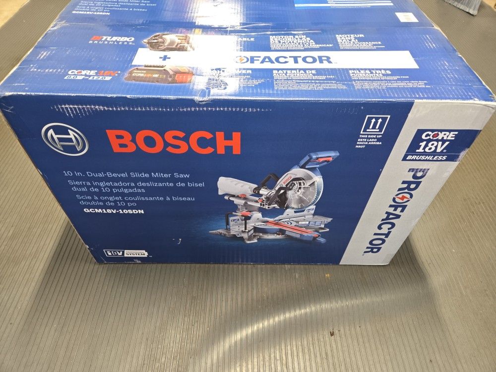 Brand new Sealed box Bosch Profactor 10-in 18-volt Dua Bevel Compound Cordless Miter Saw tool only