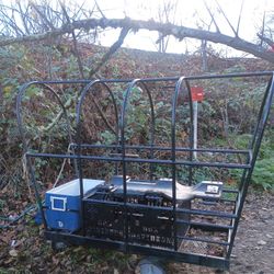 Black Steel Gypsy Covered Wagon Cart