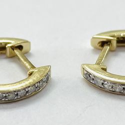 14K Yellow Gold Diamond Earrings