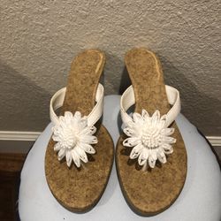 White Flower Sandals