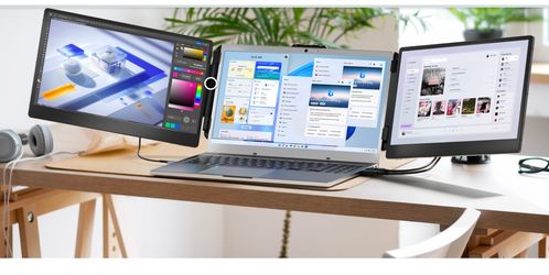 13-17” Laptop Screen Extender for Remote Travel Work| Triple Portable Monitor