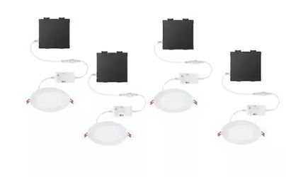 6 in. LED DuoBright, 3-Level Lumen Select, Ultraslim Canless Recessed Light, Adjustable CCT (4-Pack)