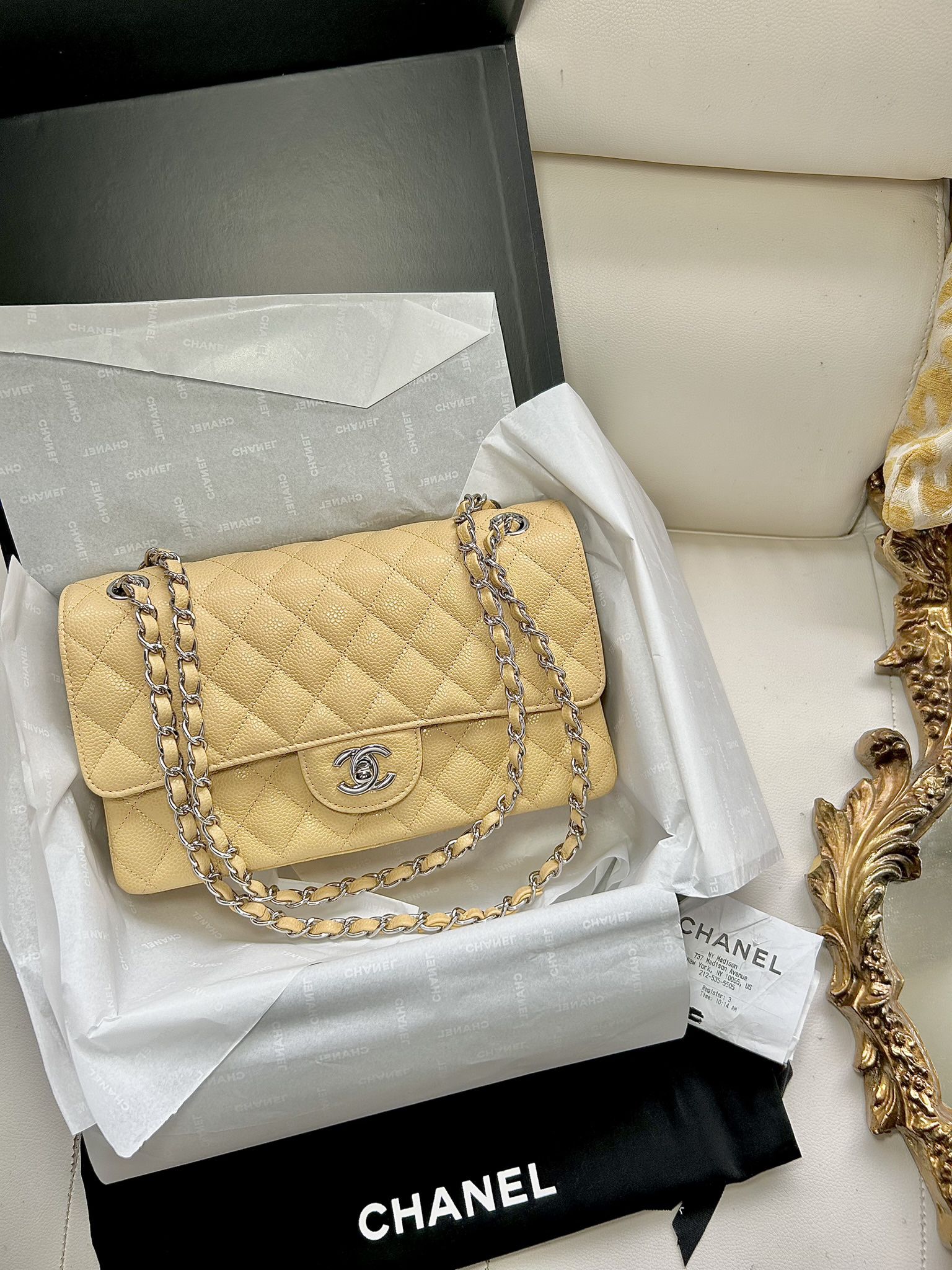 Chanel Caviar Beige Flap Bag Used/Negotiable
