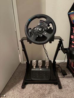 Logitech G920 Driving Force Steering Wheel, Pedals, Shifter and Foldable Steering Wheel Stand for XBOX