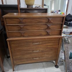 Mid Century Tall Boy Chest Of Drawers