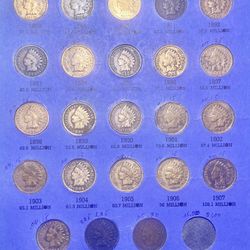 Indian Head Penny Collection (Cent) Book w/ 55 Indian Head Coins