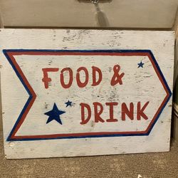 Vintage Antique Wooden Sign From A Country Fair