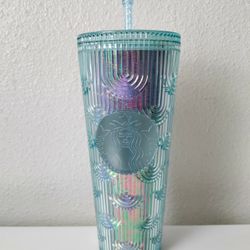 Starbucks Tumbler Cup Mermaid Scale Iridescent New