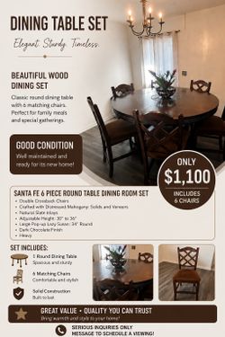Santa Fe Round Table w/ Lazy Susan