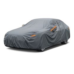 GUNHYI 16 Layers Car Cover Waterproof All Weather, Heavy Duty Full Exterior Cover Universal Fit Sedan Toyota Corolla/Prius, Honda Civic, vw Jetta, Kia