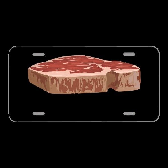 License Plate Novelty Car Front Steak Meat Food Beef Tenderloin
