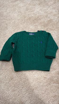 Polo Ralph Lauren Green Cable Knit Sweater Infant Size 9 months