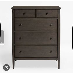 Crate & Barrel Mason 5 Drawer Dresser Shadow grey